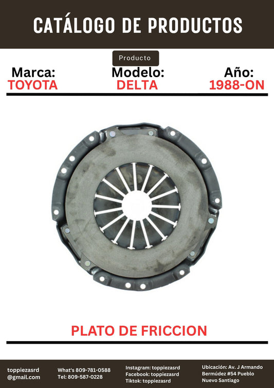 31210-36140: Plato De Fricción Toyota DELTA 14B 1988-ON.