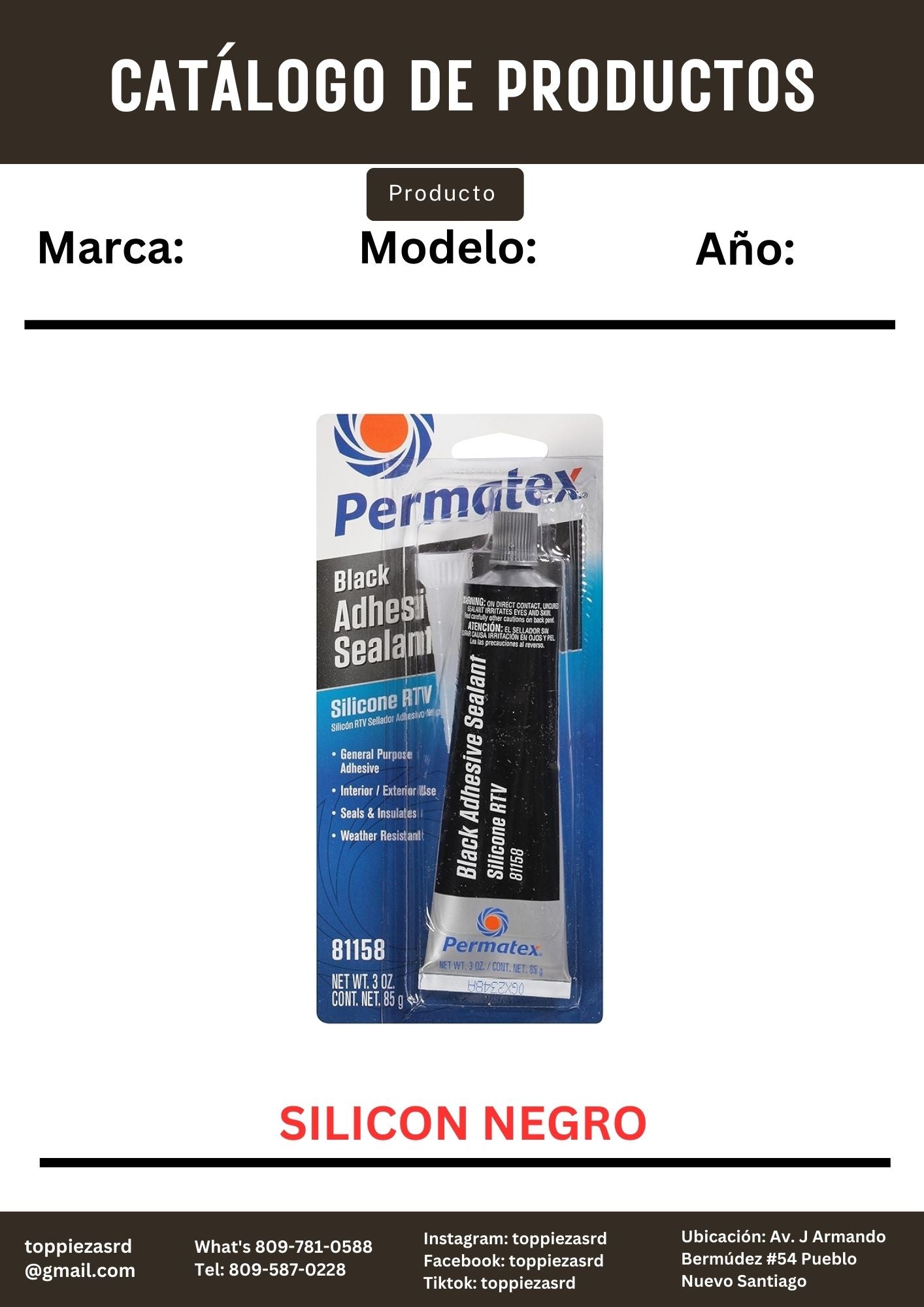 81158: Silicon Negro PERMATEX.