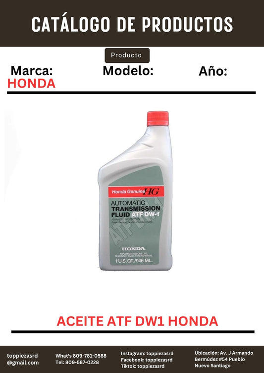 08200-9008: Aceite ATF DW-1 Honda.