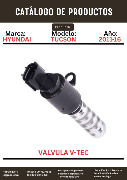24355-2G500: Válvula V-TEC Control De Aceite ADM Hyundai TUCSON 2011-16. Kia SORENTO 2011-ON.