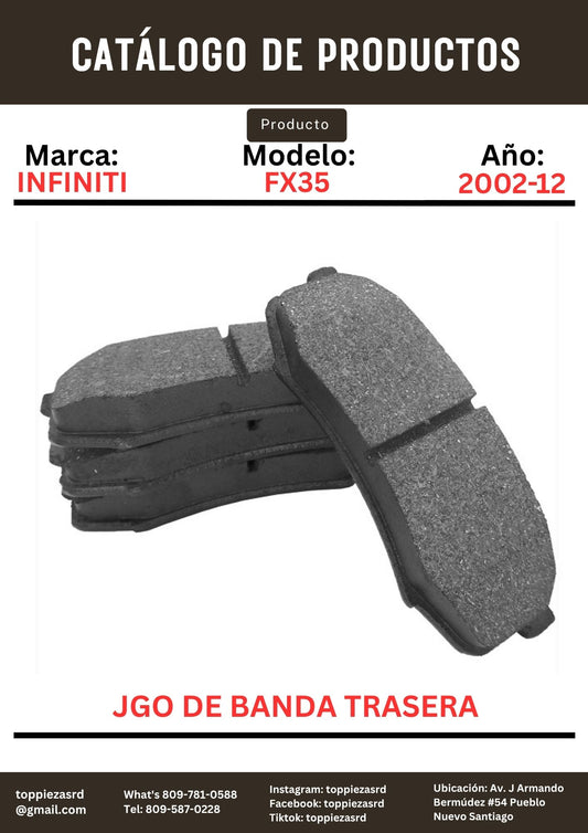 MD905: Jgo De Banda Trasera Infiniti FX35. Nissan MURANO 2002-12.