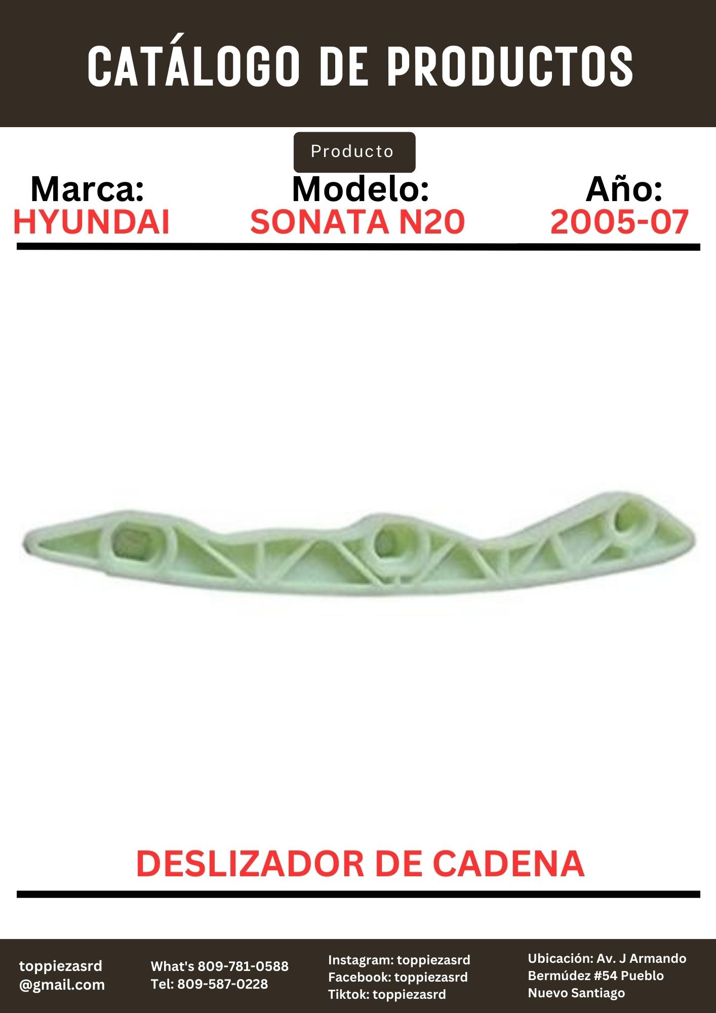 24431-25000: Deslizador De Cadena Hyundai SONATA N20. Kia LOTZE 2005-07.