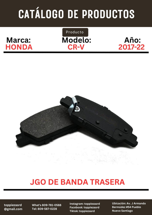 MD2037: Jgo De Banda Trasera Honda CR-V 2017-22.