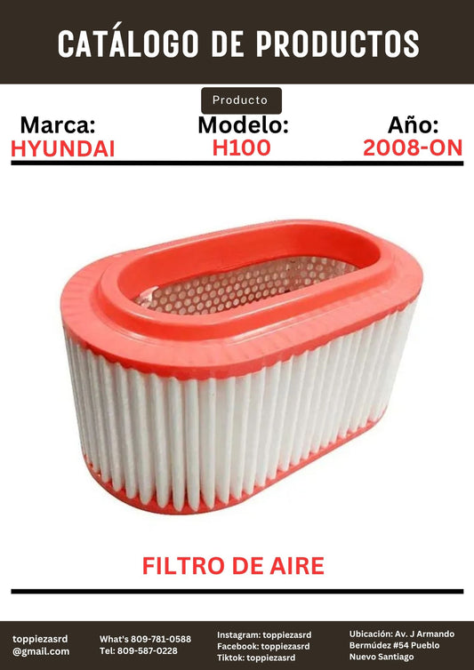 28113-4F000: Filtro De Aire Hyundai H100 2008-ON.
