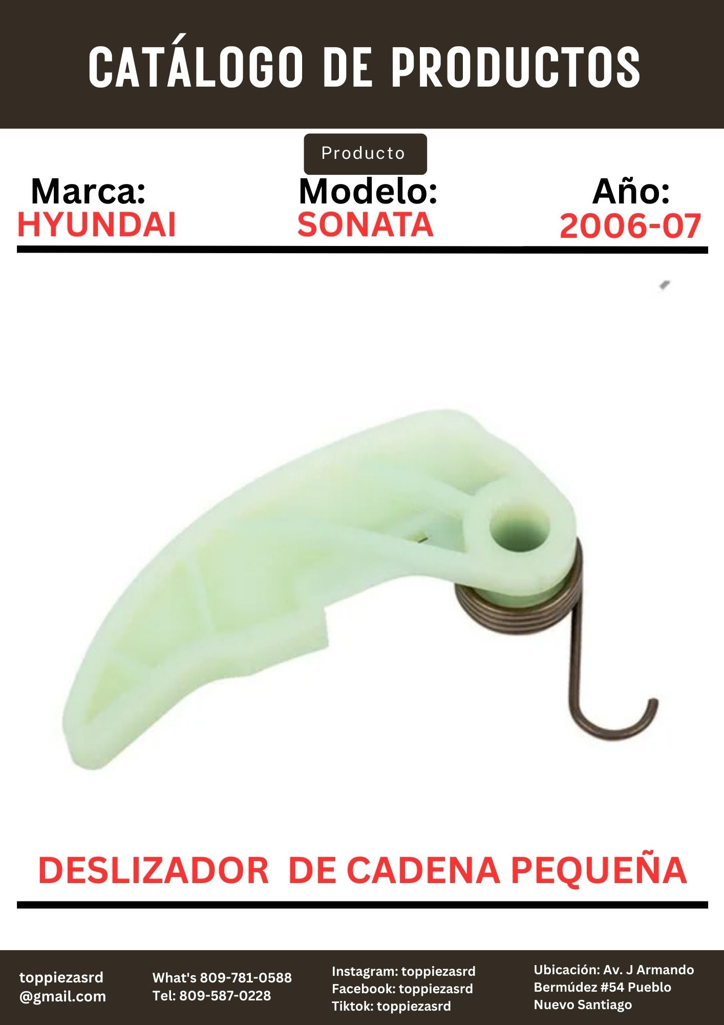 24460-25000/25001: Deslizador De Cadena Pequeña Hyundai SONATA N20. Kia LOTZE 2006-07.