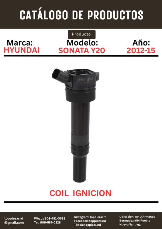 27300-2E000: Coil Ignición Hyundai SONATA Y20 2012-15. Kia K5 LF 2016-18.