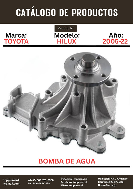 16100-39485: Bomba De Agua Toyota HILUX 1KD 2KD 2005-22.