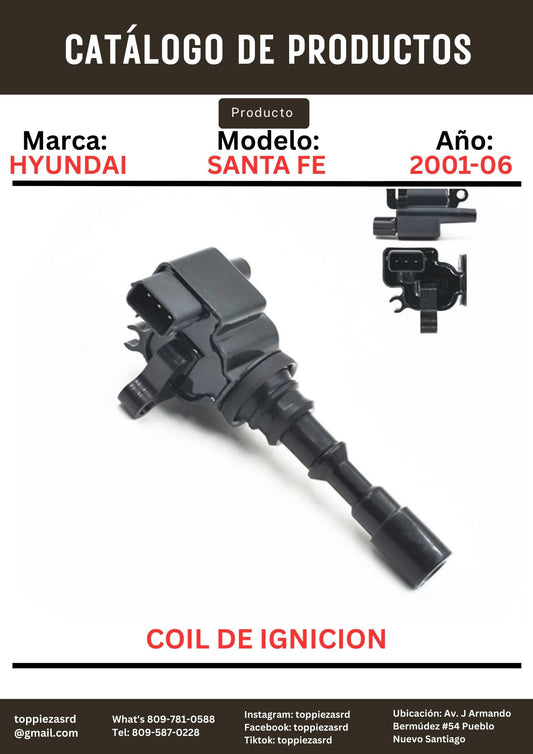 27301-39800: Coil De Ignicion Hyundai SANTA FE. Kia SORENTO 3.5 2001-16.