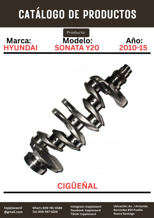 23110-2E000: Cigüeñal Hyundai SONATA Y20. Kia K5 2010-15.