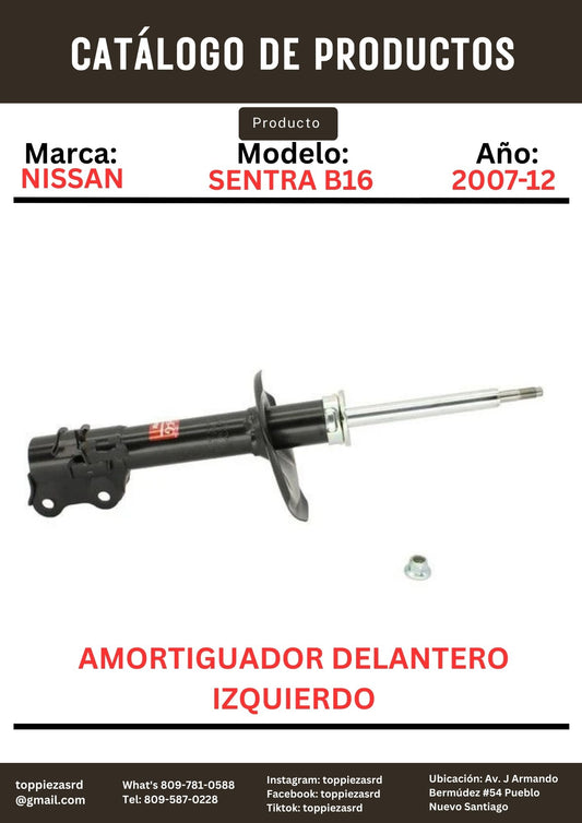 333605: Amortiguador Delantero Izquierdo Nissan SENTRA B16 2007-12.