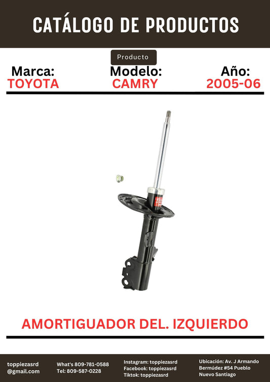 334387: Amortiguador Delantero Izquierdo Toyota CAMRY 2005-06.
