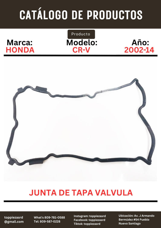 12341-PNA-004: Junta De Tapa Válvula Honda CR-V 2002-14. ACCORD 2003-12.