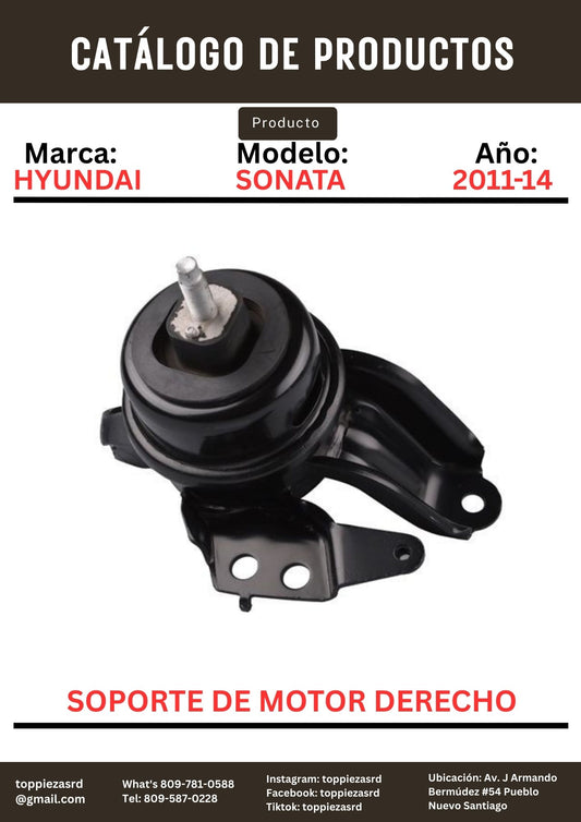 21810-3S600: Soporte De Motor Derecho Hyundai SONATA Y20. Kia K5 2011-14.