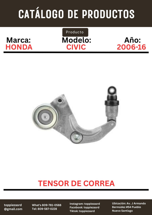 31170-RNA-A02: Tensor De Correa Honda CIVIC 2006-16.