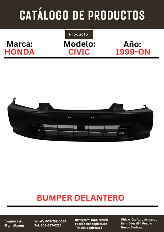 04711-S01-A01: Bumper Delantero Honda CIVIC 1999-ON.