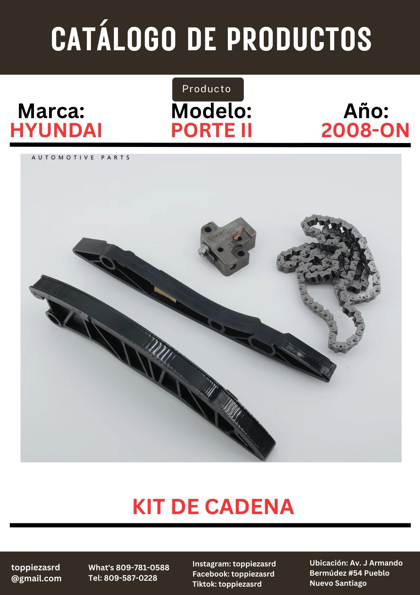 24300-4A000: Kit De Cadena Hyundai H1/PORTE II D4CB 2008-ON.