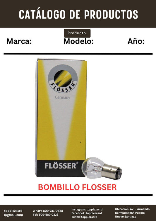 1034-12V: Bombillo Flosser De 2 Contactos 12V.